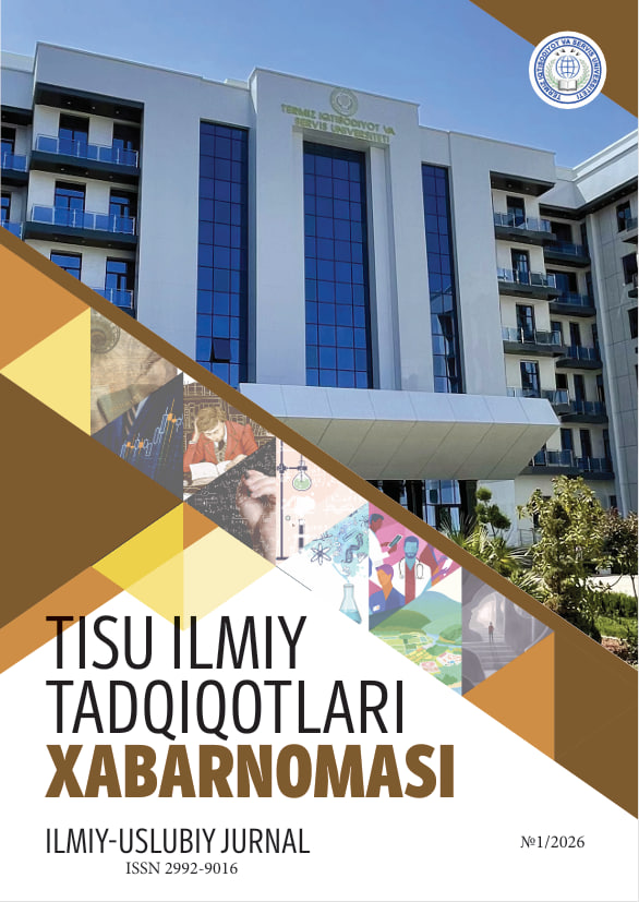 					Показать Том 1 № 1 (2026): TISU ILMIY TADQIQOTLARI XABARNOMASI
				